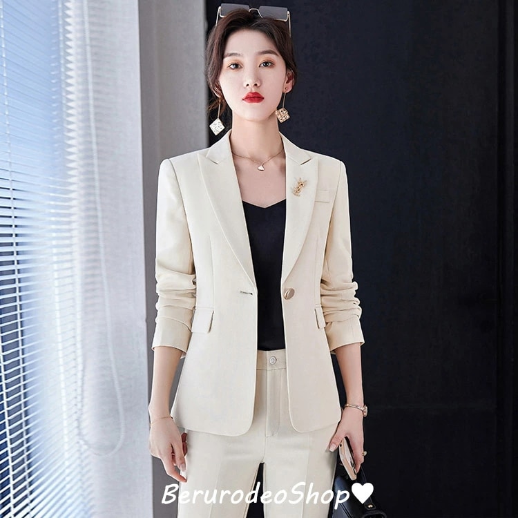 スーツ レディース パンツスーツ オフホワイト ブラック 茶色 大きいサイズスーツ 2点セット 通勤 OL オフィススーツ 30代 40代 オシャレ S M L XL 2XL 3XL 4XL