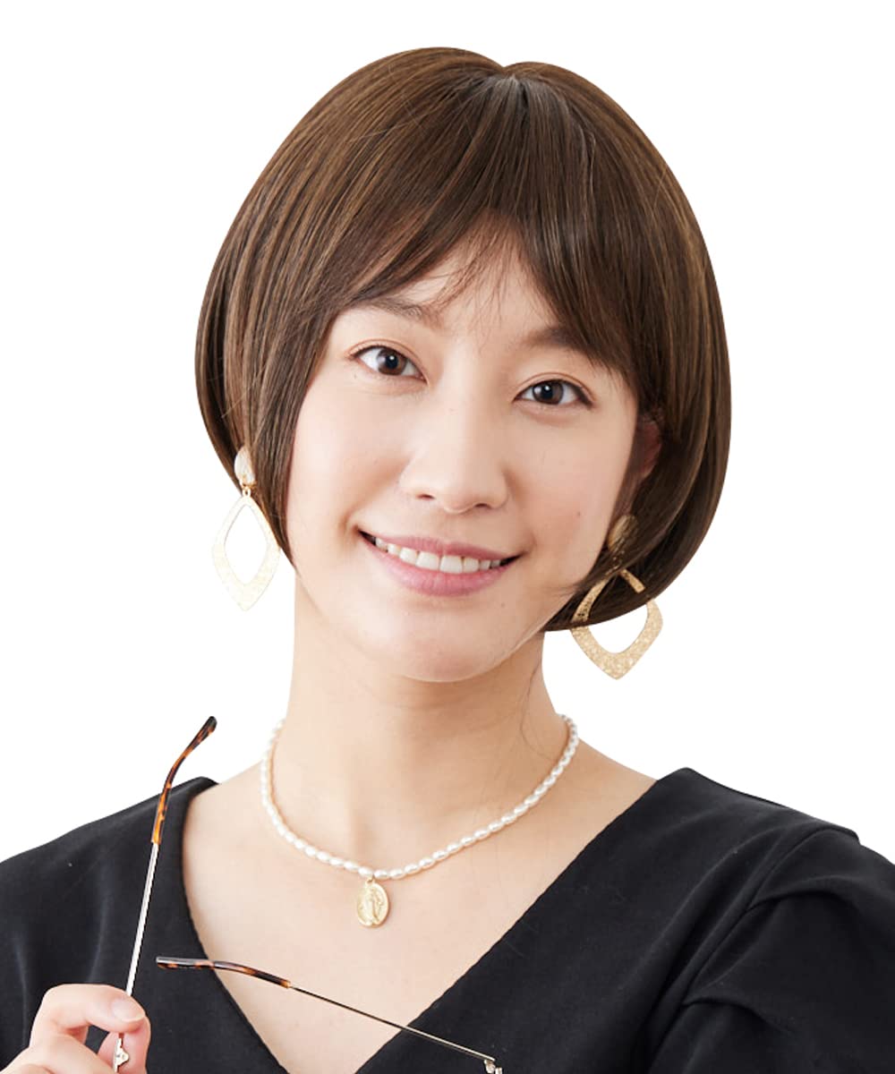 医療用小顔ウイッグ fit 大人ボブ ショート ウィッグ フルウィッグ (ナチュラルブラウン) (kml800512b)