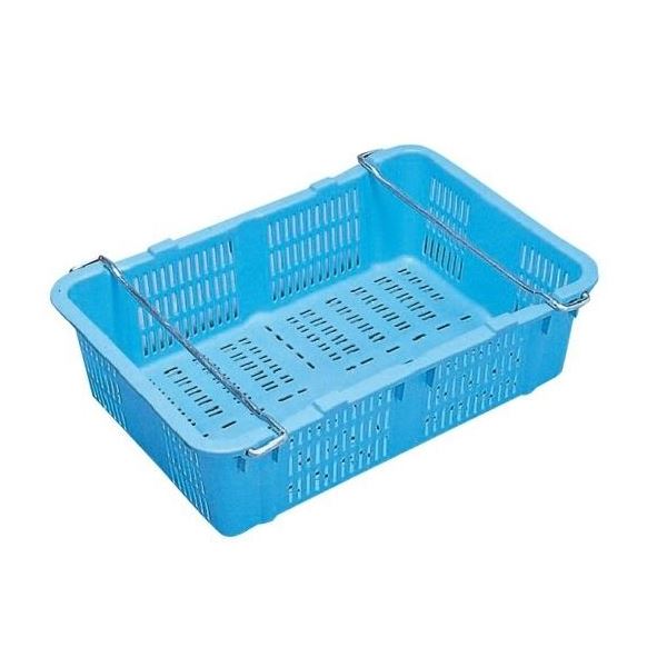 プラスケット/網目ボックス (No.480 金具付き) ブルー スタッキング金具使用時：段積み可 4,700円