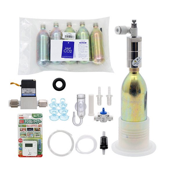 ＣＯ２フルセット　チャームオリジナルコンパクトレギュレーターＤセットＤＸ（３ｍｍ対応電磁弁＆タイマー付き）　水草　ＣＲＣ10―17―10―10―00