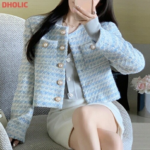 [メガ割りSALE]パール調ボタンポケットツイードジャケット 4,806円