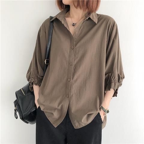 ブラウスニューデザイン 日韓 大きめサイズ 薄手 シャツ 着痩せ Tシャツ クルーネックトップス 今っぽシアーシャツ チュニック ブラウス UVカットシアーシャツリネン素材トップス