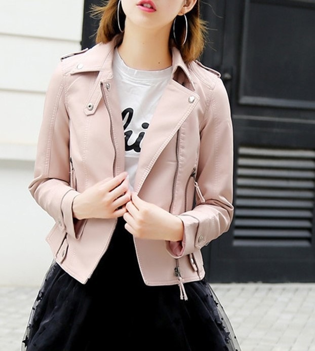 5185.ライダースジャケット(ピンク)2019 春夏 sale アウター 美 5185.ライダースジャケット(ピンク)2019 春夏 sale アウター 美