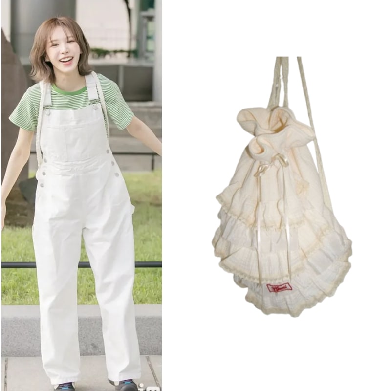 【RED VELVETウェンディ着用】Cottage lace string gym sack