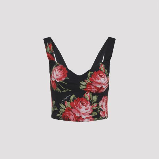 DOLCE & GABBANA Women Tops F7BB1T HS5UT HN5ZN BOUQUET ROSE F NERO