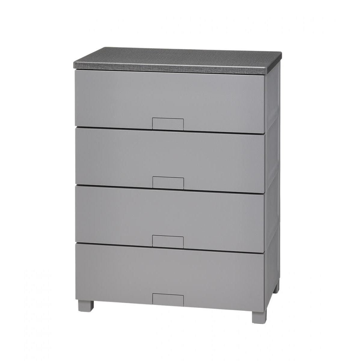 天馬 フィッツチェスト フルフラット 6504 完成品チェスト 4段 グレー(幅65×奥行41×高さ85cm)