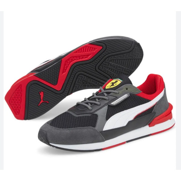 プーマMens Sf Low Racer Lace Up Casual Sneakers Black/Red 307043-01 g