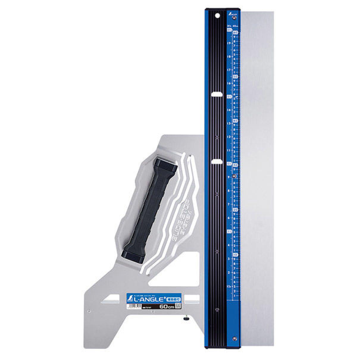 シンワ 丸ノコガイド定規 エルアングル Plus 60cm 併用目盛 補助板付 73197