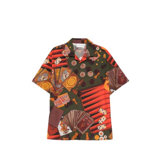 DROLE DE MONSIEUR Men Shirts K SH228 CO275 MULTI GREEN ORANGE