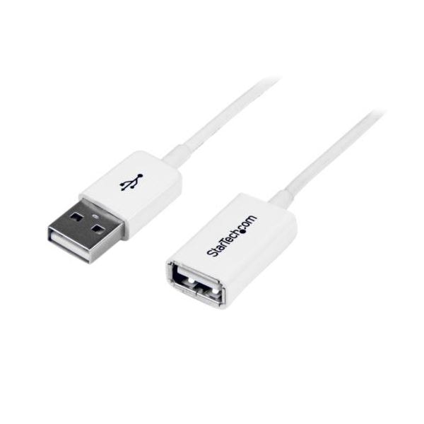 （まとめ） StarTech.com USB2.0延長ケーブル 1m A（オス）-A（メス） ホワイト USBEXTPAA1MW 1本 (×5セット)