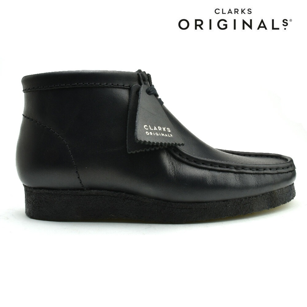 クラークス オリジナルス ワラビーブーツ メンズ ブーツ レザー ブラック 黒 クレープソール CLARKS ORIGINALS WALLABEE BOOT【送料無料】[clarks-wbblleat