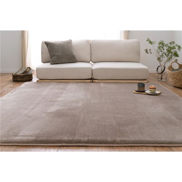 低反発パフラグ メレンゲタッチ ベージュ 約185x185cm 8,784円