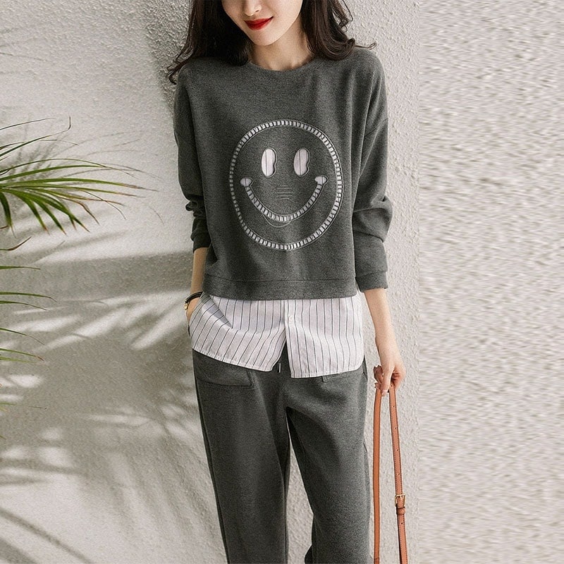 【急速出荷!】大人気 セットアップ レディース 秋 長袖トップス ロング丈パンツ 上下セット 韓国風 カジュアル お洒落 オシャレ大きいサイズ 大人 通勤 40代 お出かけ ウェア orange