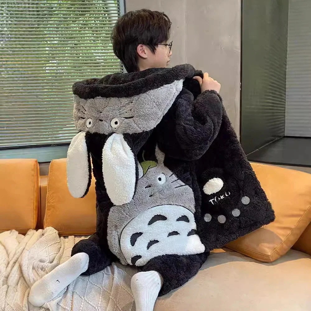 子供のパジャマシーズン男の子チンチラもこもこパジャマ 着ぐるみパジャマ 3層パッド入りコットン男の子ベルベットフランネル厚手の子供