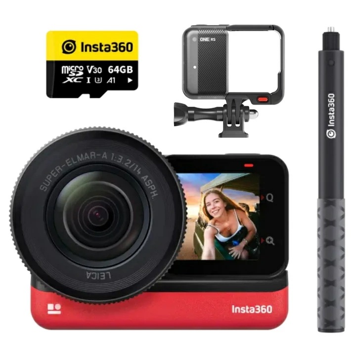 Insta360 ONE RS 1インチ版 プレミアムセット (ONE RS 1インチ版120cm 自撮り棒64GB SDカード) アクションカメラ 360度カメラ 5m防水 正規代理店