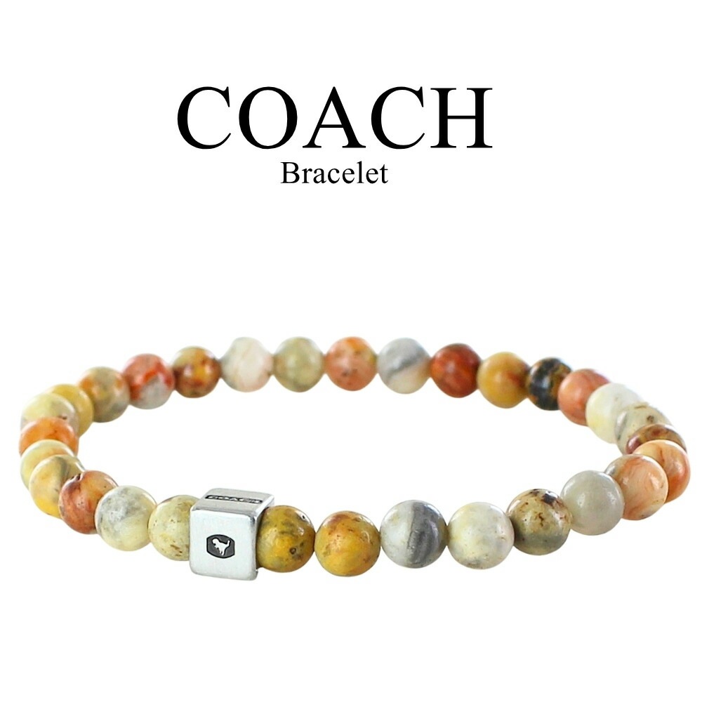 コーチ ブレスレット レディース シルバー925 マルチカラー ビーズ 天然石風 COACH ブランド アクセサリー 上品 おしゃれ 彼女 女性 ギフト 誕生日 記念日 クリスマス プレゼント ランキ 11,232円