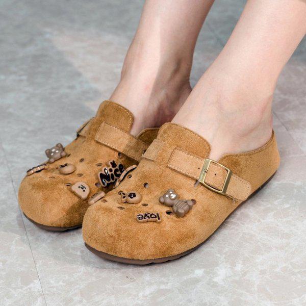 シューズ スエード装飾 女性 レディース ローファー フラット ブロファー 3cm sjly 2025 50_P406036669