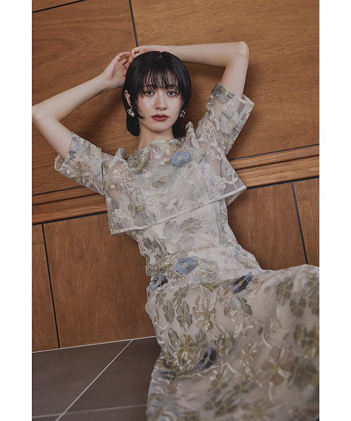 【新品】niana リボンチュールボレロセットドレス niana ドレス 「低身長用サイズあり」リボンチュールボレロ