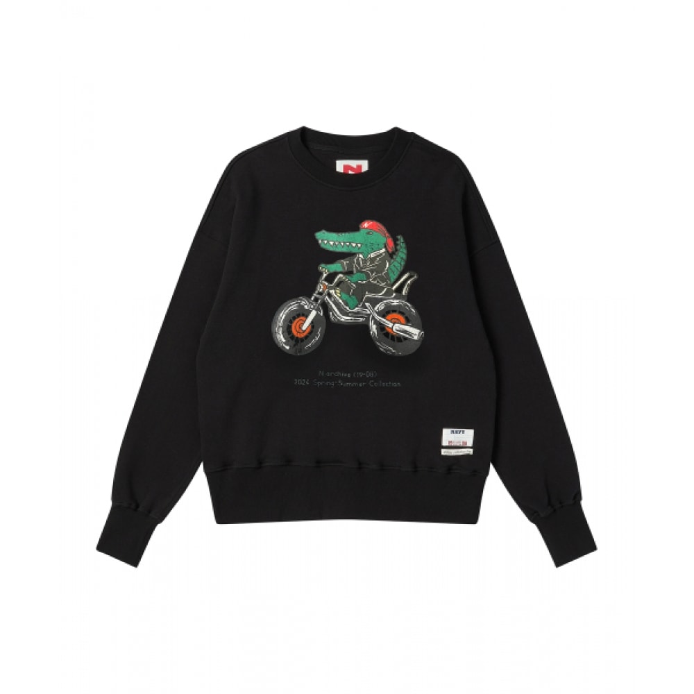 BEYOND CLOSET [コレクションライン] ニューバイカークラシックスポーツフィットスウェットシャツブラック