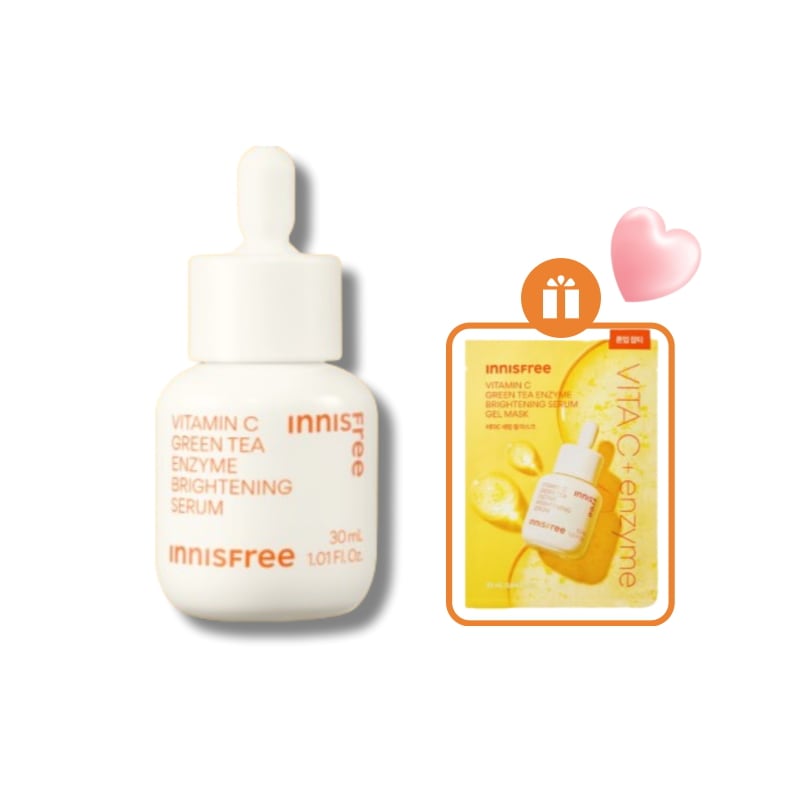 [くすみ光彩トーンアップケア]ビタミンC グリーンティー エンザイム ブライトニング セラム 30ml×1個 ビタミンカプセル 低刺激 GIFT ビタミンC セラムゲル マスク 25ml 1枚