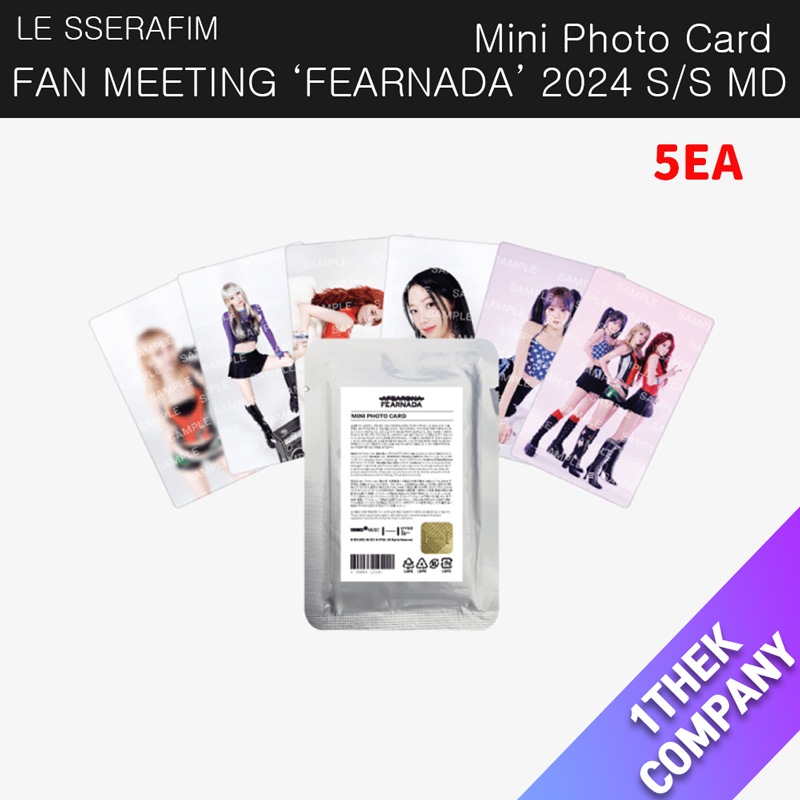 (５個)( Mini Photo Card）LE SSERAFIM FAN MEETING ‘FEARNADA’ 2024 S/S MD