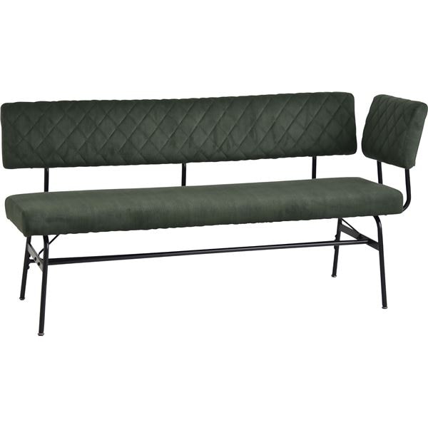 ダイニングベンチ スミレ 幅約140cm 肘付き GN グリーン 組立式