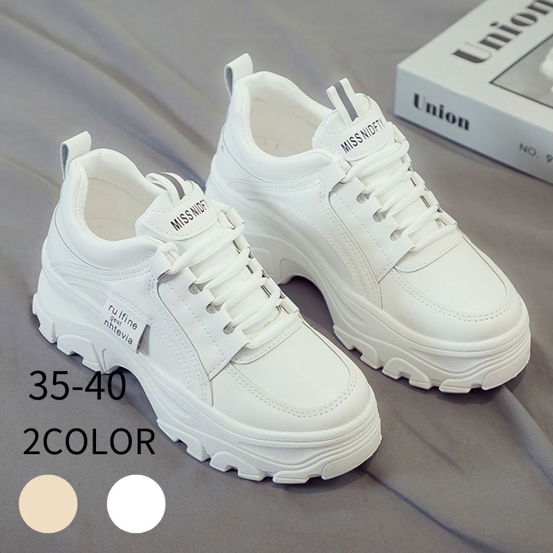 厚底シューズ 新作 トレンド カジュアルシューズ 靴 レディース 通学/通勤 白 韓国靴