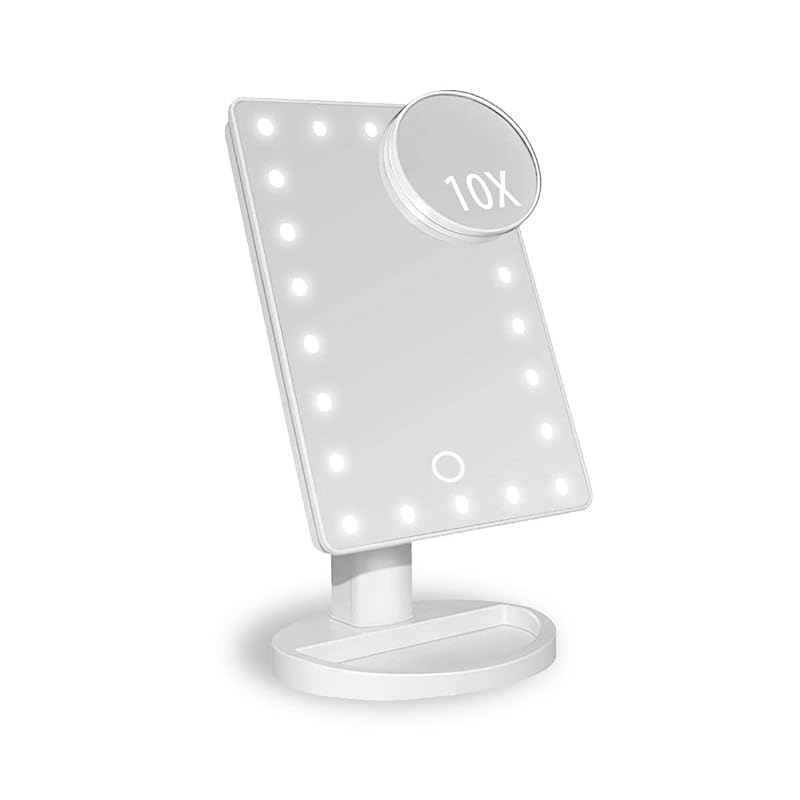 Vidafelic 化粧鏡 卓上 化粧ミラー 鏡 明るさ調節可能 180回転 電池&USB 2WAY給電 卓上 女優ミラー