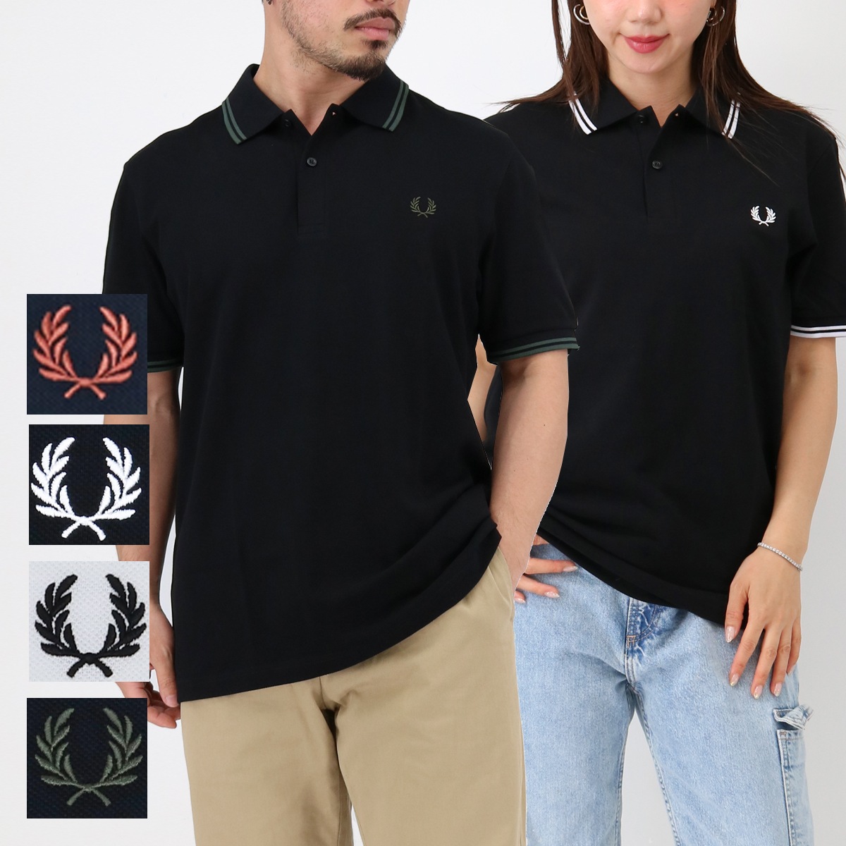 ポロシャツ M3600 TWIN TIPPED Shirt ツイン ティップド 半袖 襟付き メンズ レディース ユニセックス 男女兼用 ロゴ刺繍 ゴルフ ス