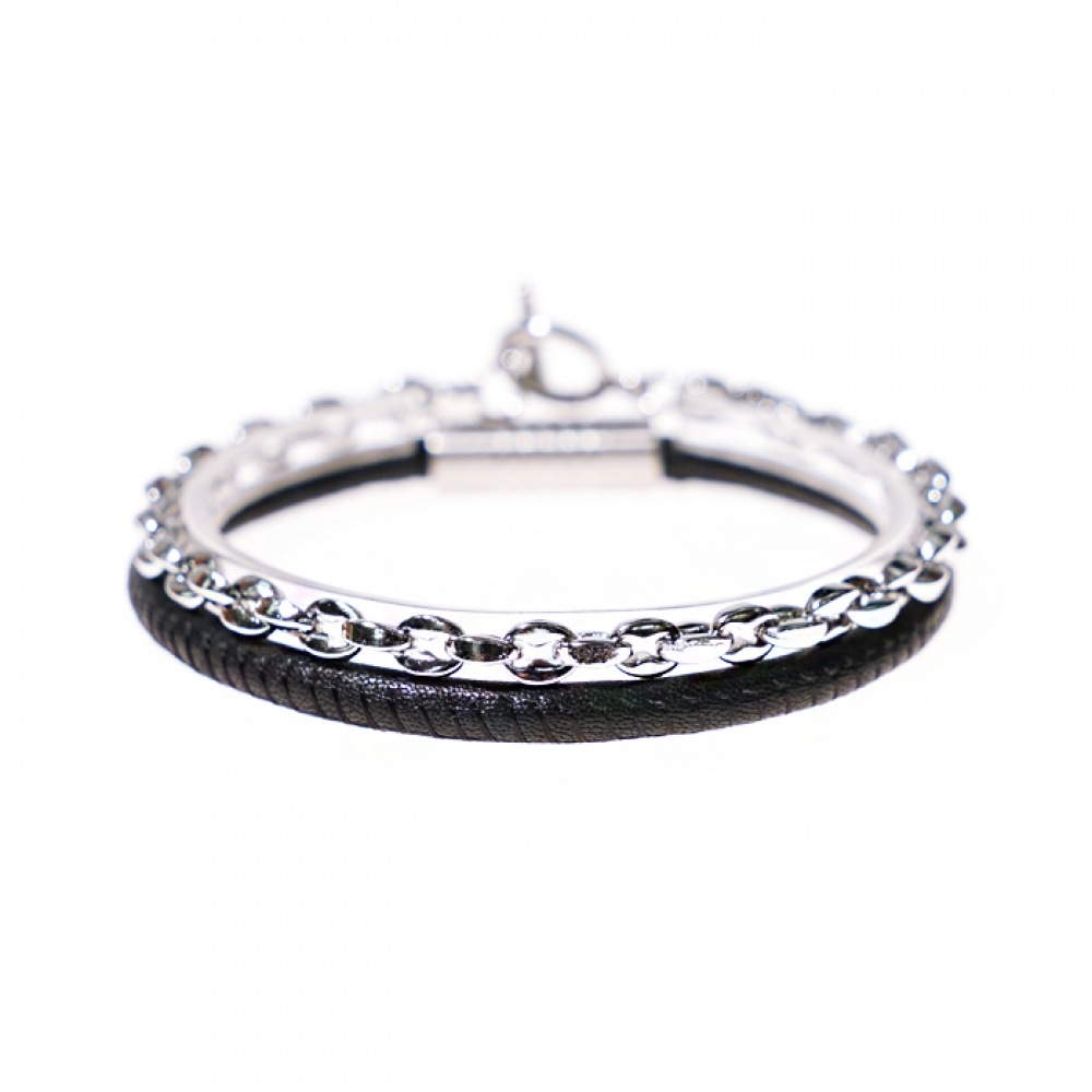 JBANS クラシックサージカルスチールクラブ 444 シープレザー 559BK ブレスレットセット (C1901-SE130BK)