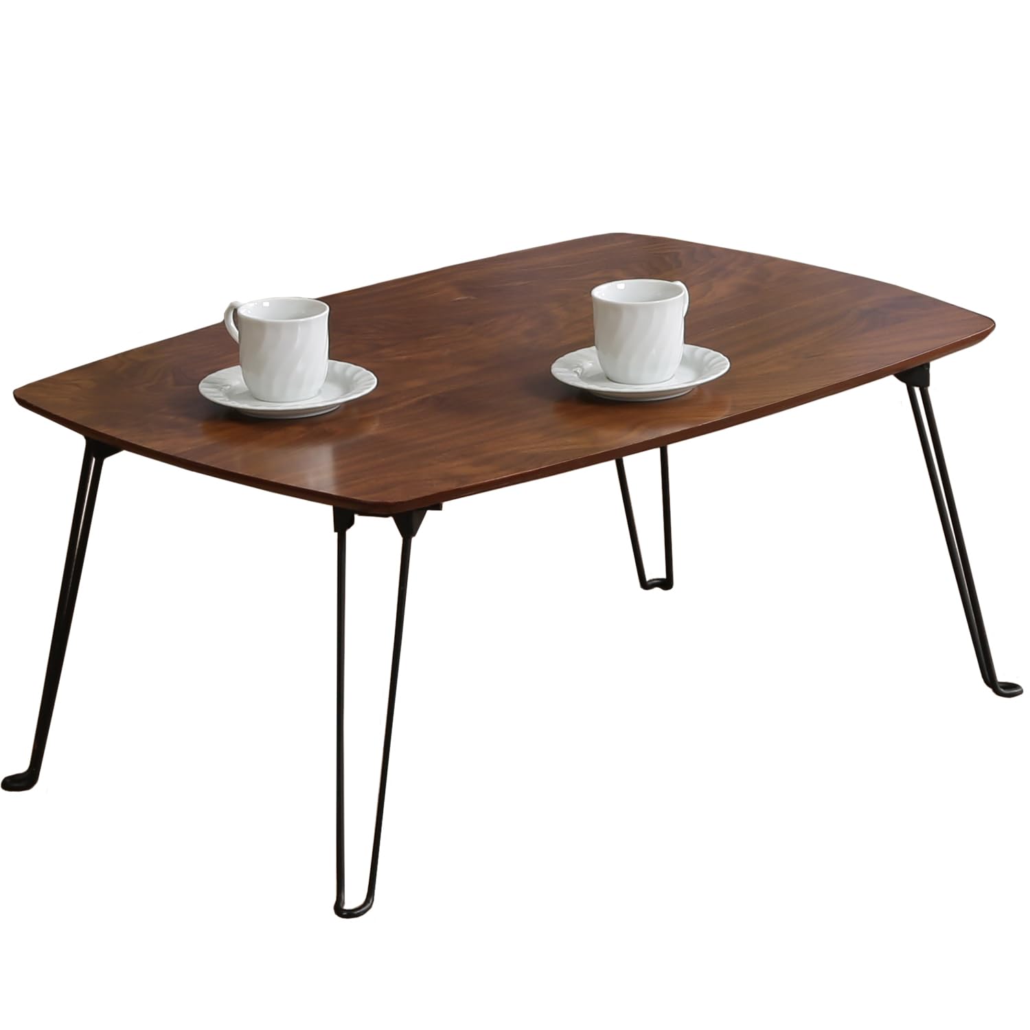 即日発送 不二貿易 折りたたみテーブル ローテーブル 一人暮らし 単身 コンパクト ミニテーブル スクエア 角が丸い 軽量 幅75×奥行50×高さ31cm ブラウン トロン 15236