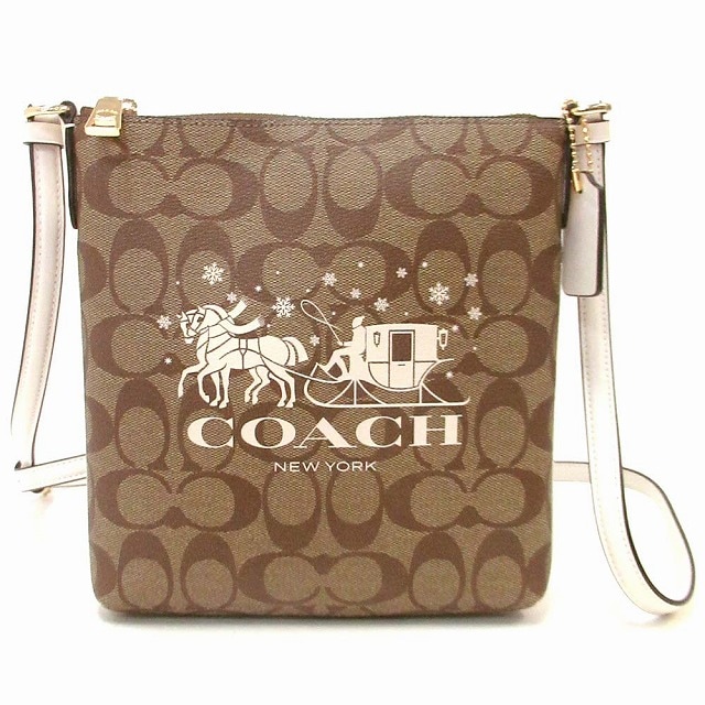 コーチ ショルダーバッグ COACH アウトレット シグネチャー キャンバスホース アンド スレイ CN767 IMDJ8