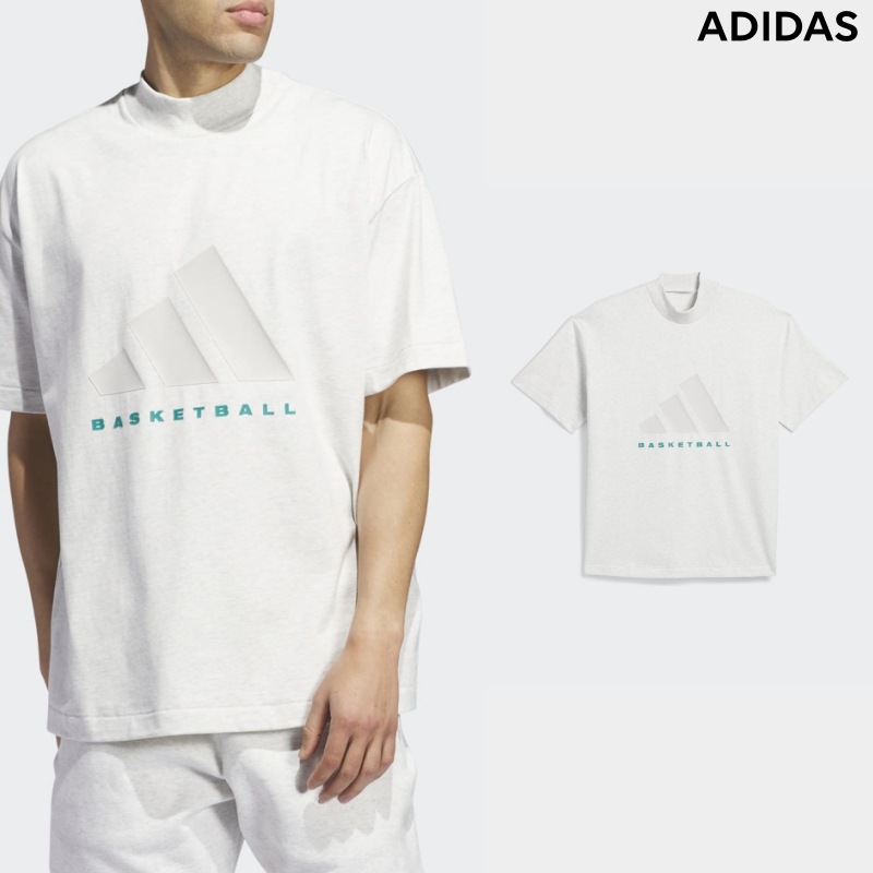 [ADIDAS] アディダス アディダス バスケットボール 001 Tシャツ グレーワンメランジ / WHITE