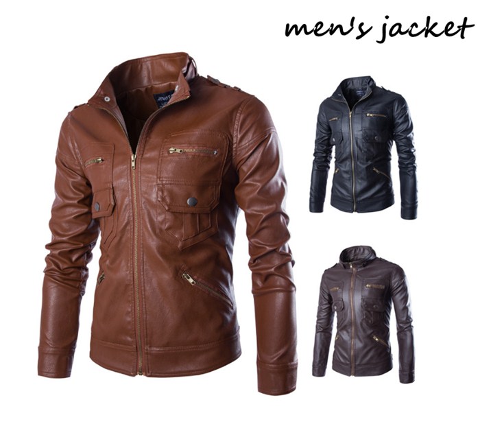 送料無料 メンズジャケットカ ジュアルジャケット メンズ ライダースジャケット PUジャケット メンズアウター レザージャケット 合成皮革 人気 防寒性 秋服 冬服