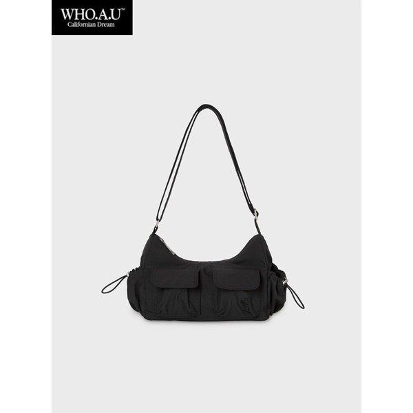 W.H.O ダブルポケットホーボーバッグ(BLACK)-WHBGG2322A_IC