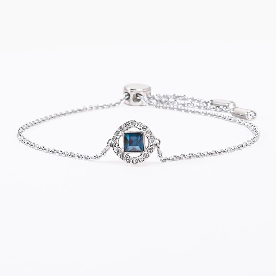 ブレスレット レディース Angelic スクエアカット ブルー シルバー 5662141