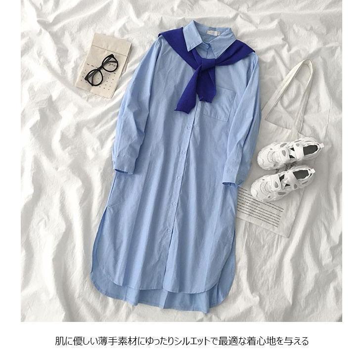 春 夏 シャツワンピ 長袖 ロングシャツ レディース シャツ ワンピース 長袖ワンピース シャツワンピース ロングワンピ スカーフ付き 通勤