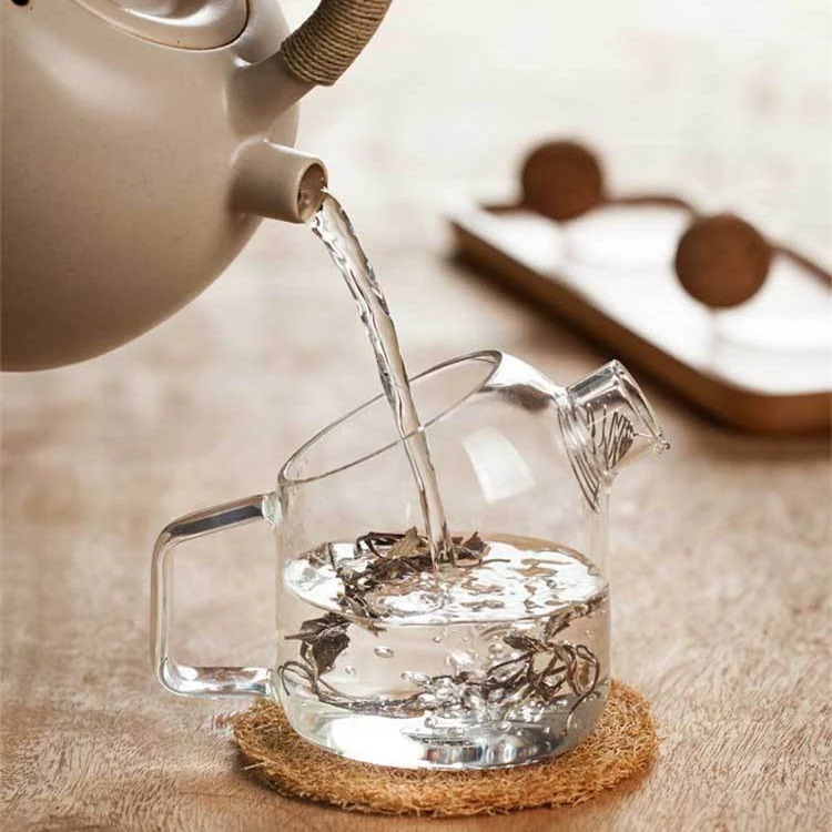 耐熱 ガラス ティーポット シンプル フラワーティーポット オフィス 透明な