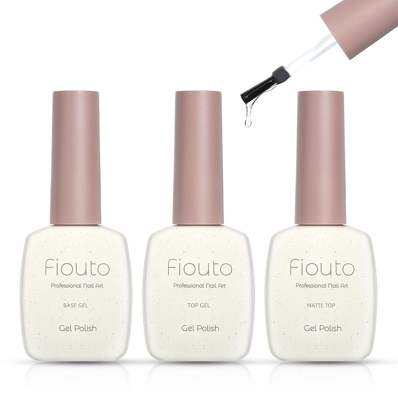 Fiouto ジェルネイル トップコート ベースコート マットトップコート15ml ３本セット ノンワイプ 拭き取り不要 大容量 速乾 ジェルネイル用 UV/LED対応 カラージェルネイル