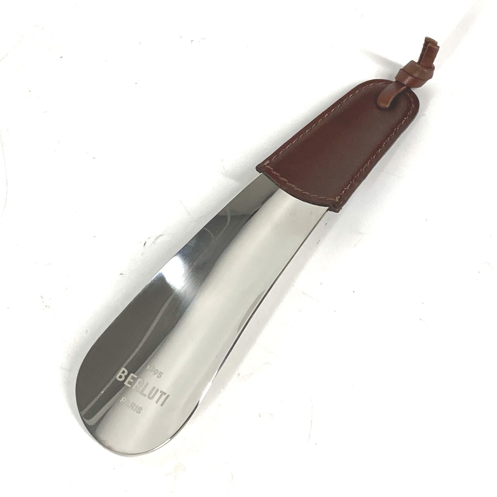 ベルルッティ／レザー 靴ベラ／ブラウン Berluti ベルルッティ 靴べら ロゴ シューホーン レザー ブラウン