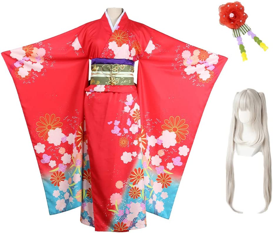 コスプレ衣装 コスチューム マリー風着物＋ウイッグ＋髪飾りセット なりきり パーティー イベント仮装 (オーダーメイド)