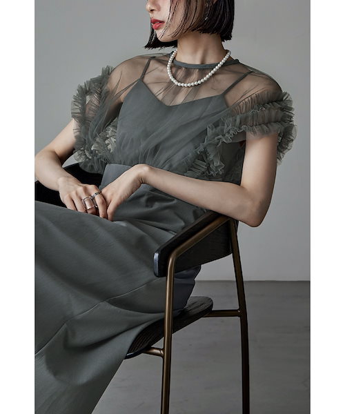 Qoo10 etoll. ベロアロゼットフレアドレス ドレス [2