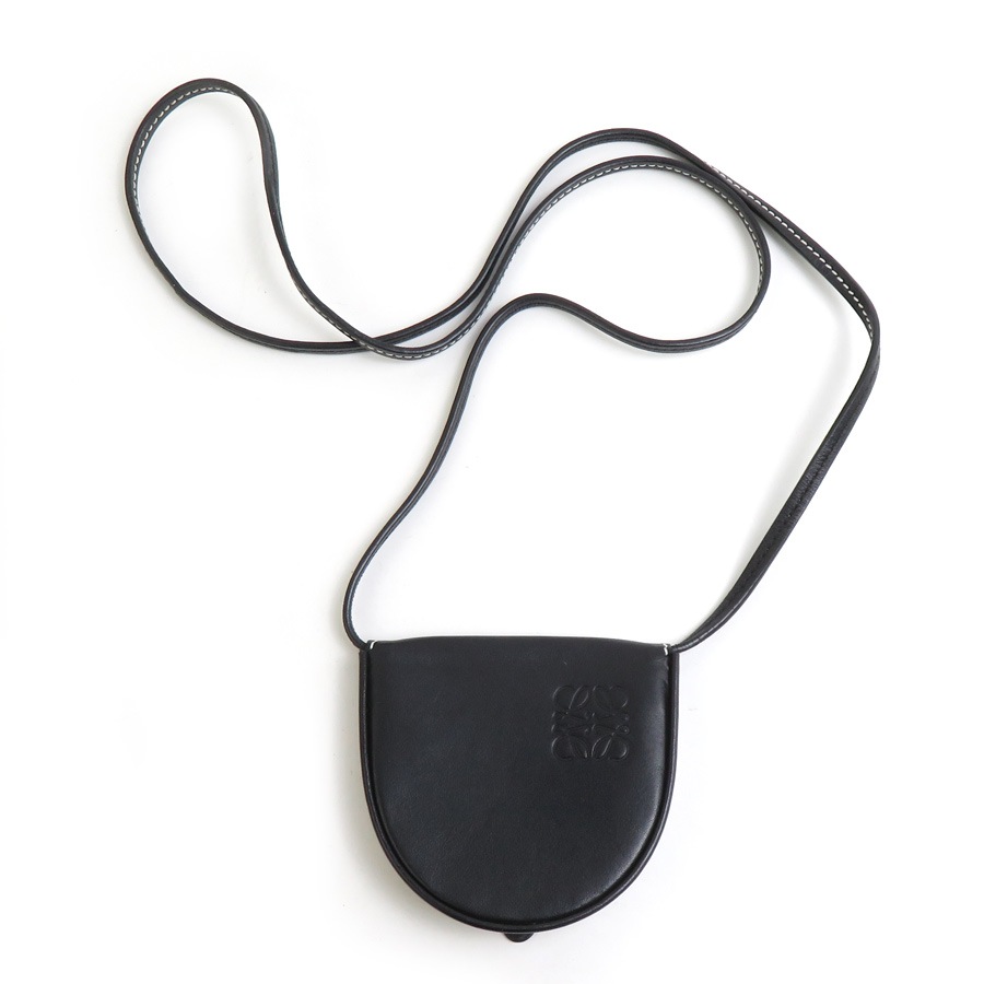 ロエベ LOEWE コインケース ヒールポーチ レザー ブラック レディース e60519a