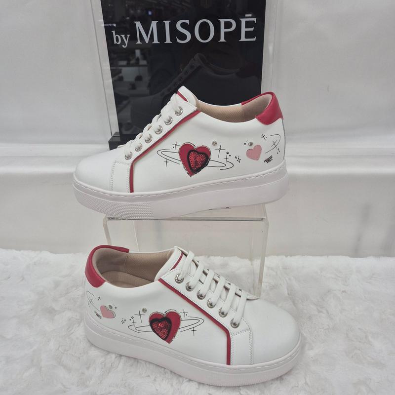 By 女性 ハートディテール 厚底スニーカー 112HT430FS004 WHITE 1 JJ