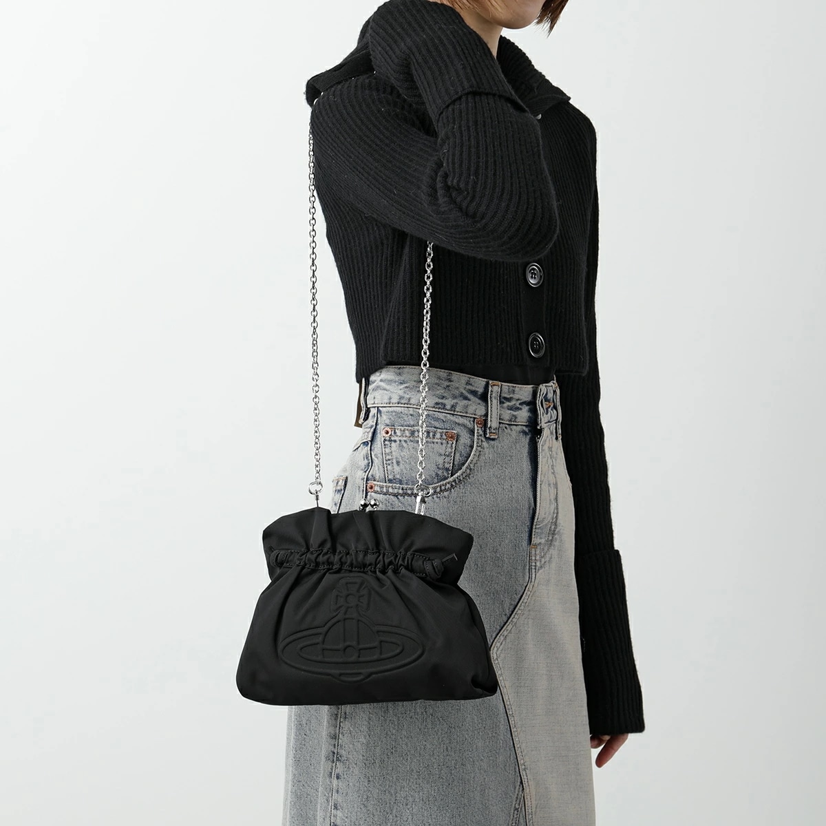 Vivienne Westwood ヴィヴィアンウエストウッド ショルダーバッグ 44020001 W00C8 レディース クラッチバッグ ナイロン がま口 オーブ 鞄 N401/BLACK