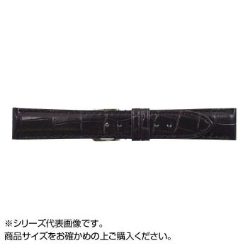 MIMOSA（ミモザ） 時計バンド クロコマット 22mm ブラック （美錠:銀） WRM-A22