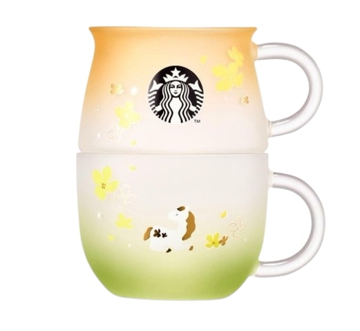 【韓国雑貨】済州 スタッキンググラス 2個セット／感性テーブルウェア／ナチュラルデザイン