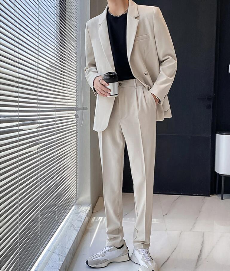 大安売り男性スーツ 男女兼用 風 お揃い カップル メンズスーツ レディーススーツ 一つボダン カップル 2点セット おしゃれ 格好いい 無地 ビジネス セレモニースーツ フォーマル パーティー