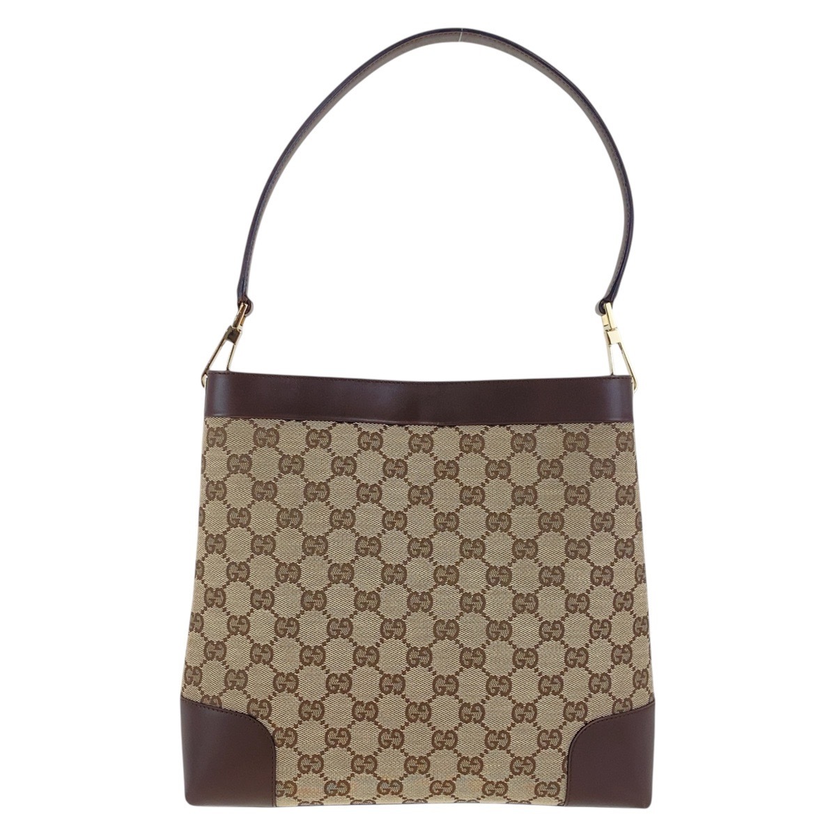 美品 ベージュ ブラウン ゴールド金具 GGキャンバス/レザー 001 4231 1705 ショルダーバッグ ハンドバッグ レディース 502226 32,500円