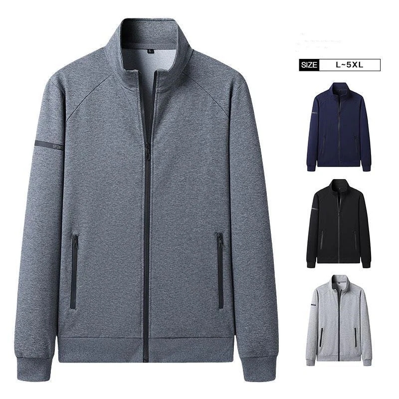 大人気 上品 パーカー メンズ 50代 前開き 長袖 ジャケット ジャンパー ノーカラー ブルゾン トレーナー ゆったり アウター 秋 スポーツ 英文字